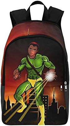 Backpack with Black Boy On it- African American Boy Book-bag Large High School