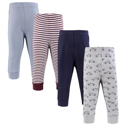 Hudson Baby Boys Cotton Pants and Leggings, Navy Cars, 9-12 Months
