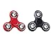 Fidget Hand Spinners [2 PACK] - Best Spinner for Anxiety, Stress, Boredom Relief - Prime Quality - Perfect for Kids, Fidgeters, Cube and Gift Giving (Black & Red)