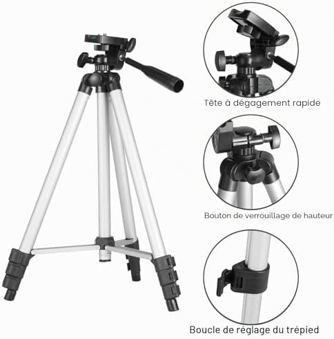Télescope pour Adultes débutants, Ouverture 70 mm 400 mm AZ Mount Full Multi-Couches Réfracteur Optique Portable Télescope de Voyage avec trépied Adaptateur téléphone (White)