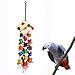 Parrot Chewing Toys Pure Natural Handmade Wooden Colorful Bite Hanging Toy African Greys Bird 15.8 x 5.2inch KinTor