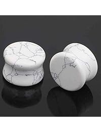 Tianci FBYJS - 8 pares de dilatadores de oreja para mujer, de silicona y ópalo, color turquesa