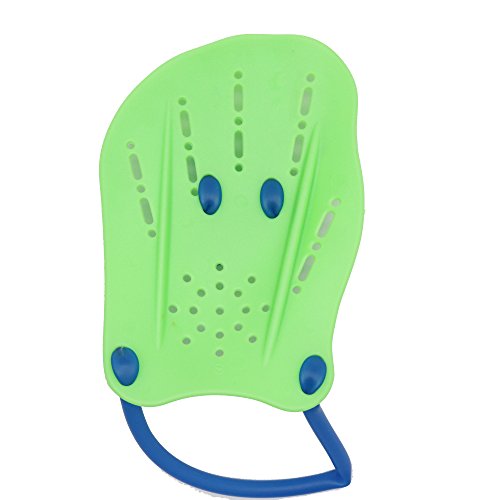 LDEXIN 1Pair Contoured Swim Training Hand Paddle Flat Paddle Hand Fin Swimming Training Aid Large Flat Paddles or Women Men Kids Adult Beginner Swimmer Green (Green S) - Thumbnail 2
