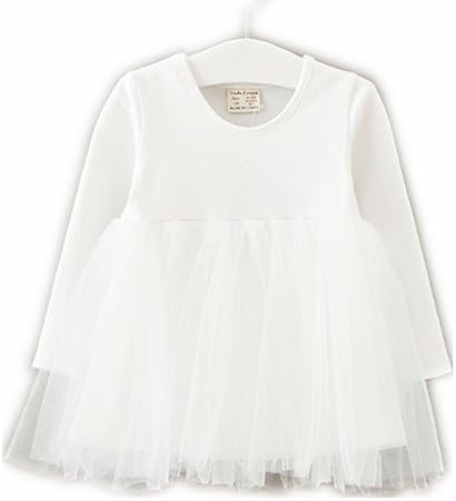 Infant Toddler Baby Girls Tutu Dress Ruffle Gauze 9-48m (24-36m, White)