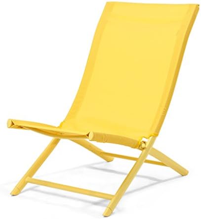 RKY Deck chair Folding Lounge Chair Lazy Back Beach Chair Casual Lunch Break Sleeping Chair Simple For Office Household Balcony Blue Yellow Pink Red /-/ (color : Yellow)