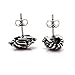 Xusamss Punk Body Piercing Earrings Titanium Steel Flame Skull Crystal Eye Stud Earrings