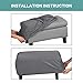 Turquoize Stretch Ottoman Cover Oversize Large Ottoman Slipcover Sofa Cover Footstool Protector Storage Ottoman Covers Furniture Protector Soft Slipcover with Elastic Bottom (X-Large, Charcoal Gray)