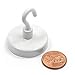 CMS MAGNETICS - (6-Pack 32mm Ceramic Hooks White 5-Pound Sheer and 13-Pound Pull Force Rating, Strong Magnet Hooks for Office, Refrigerator, Magnetic Board, Closets