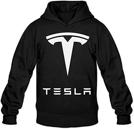 Kamifa Simple Tesla Motors Logo Men's Pullover Hoodie Black