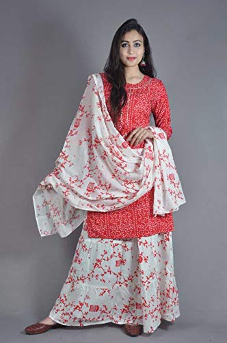 Bandhej kurta with skirt and dupatta Clearance