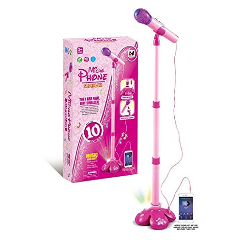 Dimandar Kids Musical Stand Microphone Toy Educational Music Toys with Colorful Light for Boys Girls 1PC