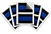 Blue Lives Matter License Plate Sticker - Pack of 10 - Vinyl Decal - Weatherproof - Reflective Cop Thin Blue Line Decals - Thin Blue Line Flag Support Police/Law Enforcement Officers (1