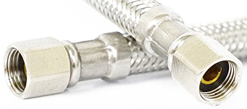 LASCO 10-0958 20-Foot Ice Maker Water Supply Line, Braided Stainless Steel, X 1/4-Inch Female Compression, 1-Pack