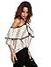 Verdusa Women's Spaghetti Halter Off The Shoulder Blouse Long Sleeve Shirt Tops White S