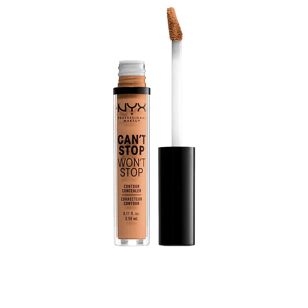 NYX Professional Full Coverage Concealer, 24 Hour Longevity, Can't Stop Won't Stop Contour Makeup Concealer, Matte Finish, Shine Control, Long Lasting, Vegan Formula, Shade: Neutral Buff