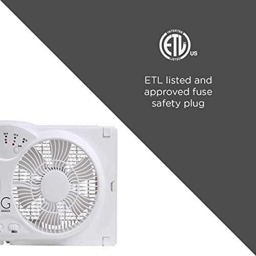 Genesis Twin Fan High Velocity Reversible AirFlow Fan, LED Indicator