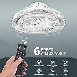 YITAHOME Bladeless Ceiling Fan with Light, 20 Inch