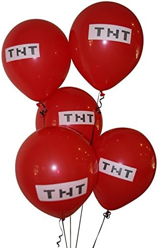 Pixelated Red Tnt Balloon 12" Inch Latex Party Balloons 25 Count