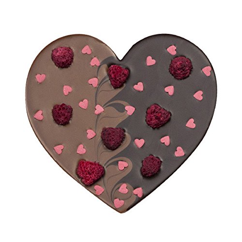 ChocoHerz mit Himbeeren, Zuckerherzen - Schokoladenherz | Schoko Herz | Geschenkidee | Geschenk | Valentinstag | Frauen…