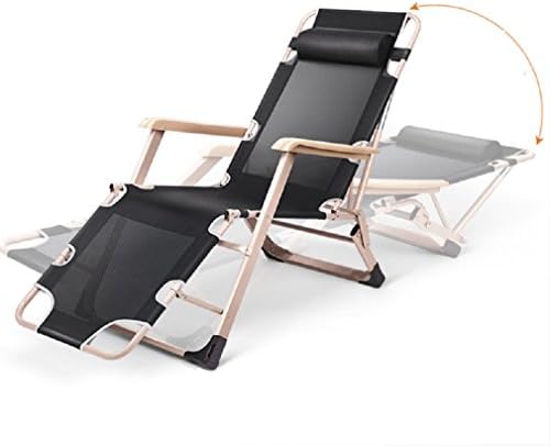 Bestwind 1 PACK, Extra thick square tube chaise longue folding chair lunch break chair folding deck siesta leisure chair