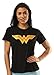 Justice League Wonder Woman Casual T-Shirt for Women (M, Black)