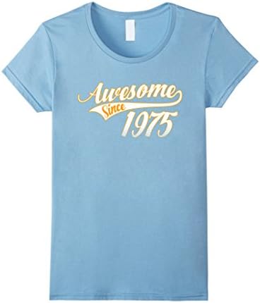 Women's Awesome Since 1975, 41st Birthday Gift T Shirt Medium Baby Blue