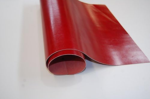Leather Piece - Red Shallow Lizard Cow Hide Genuine Leather … (12x24)