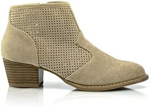 TERRI Perforated Ankle Boot Women's Boots Blocked Heel Booties Dress Boots