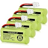 iMah BT183342/BT283342 2.4V 400mAh Ni-MH Battery Pack, Also Compatible with AT&T VTech Cordless Phone Batteries BT166342/BT266342 BT162342/BT262342 2SN-AAA40H-S-X2, Pack of 4