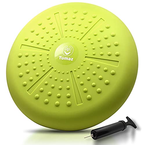 Tumaz Wobble Cushion - Wiggle Seat to Improve Sitting Posture & Stay Focused, Balance Disc to Core Strength & Flexible Seating Extra Thick Balance Board, Pump Included Wobble Board