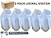 Medegen Bedside Table Reusable Portable Male High Capacity Urinal System with Splash Resistant Snap Lid 1 Quart / 946 mL (5 Pack)