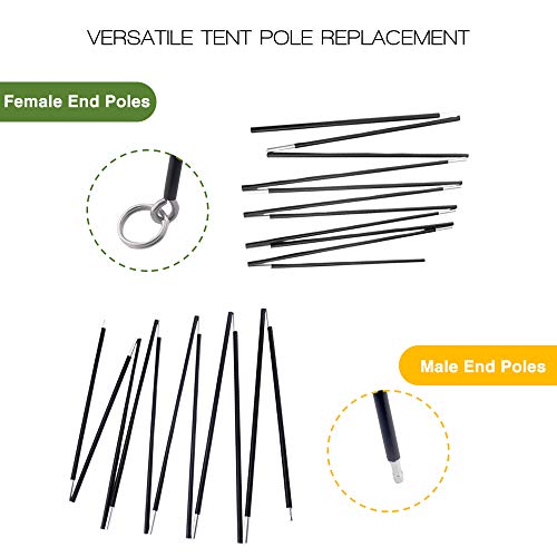 BRILLIANCE4U Replacement Aluminum Tent Poles, Multifunction Tent Pole Rod Fits Both Female and Male Ends Tent 9.5 mm 3/8" (1 Pole Pack, 20 ft) - Thumbnail 2