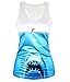 Ensasa Women's Fashion Shark & Ariel Camisole Halter Top Sleeveless T-shirt