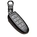 Vitodeco Genuine Leather Cover Keyless Entry Remote Smart Key Fob Case Compatible for Ford (Black)