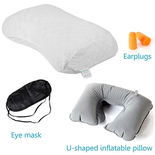 ZONMAI Oreiller Ergonomique Latex à Mémoire De Forme, Oreiller De Sommeil Hypoallergénique Et Anti-acariens avec Une Taie d\'oreiller Amovible en Velours Lavable.