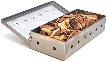 Smoker Box For BBQ Wood Chips - Hot &amp; Cold Smoke Generator with Hinged Lid For Gas &amp; Charcoal Grills - Add Smokey Flavor To Your Grilling Recipes, PREMIUM Stainless Steel BBQ Meat Smoking Accessories