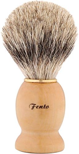 Fento 100% Pure Badger Shaving Brush,For Safety Razor, Double Edge Razor, Straight Razor or Shaving Razor ¡­