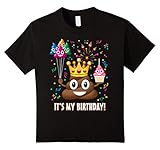 unisex-child It's My Birthday Poop Emoji T-Shirt 6 Black