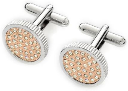 EJ Sutton Classic Swarovski Crystal Cufflinks, Rose-Gold & Silver Tones