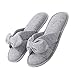 LA PLAGE Women's Soft Cotton Anti-Slip House Slippers Cozy Bowknot Indoor Shoes(FBA)