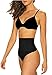 ShaperQueen103 Thong - Womens Basic Every-Day High-Waist Shapewear Trainer Tummy Control Thong Panty Underwear (L, Black)