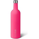 BrüMate Winesulator 25 Oz Triple-Walled Insulated Wine Canteen Made of Stainless Steel, 24-Hour Temperature Retention, Shatterproof, Comes with Silicone Transfer Funnel (Neon Pink)