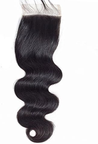 Forawme 130% 1B Body Wave Virgin Human Hair Swiss Lace Closure Soft Cheap Free Part Top Closure Pieces
