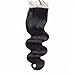 Forawme Body Wave HD Closure Human Hair 16 Inch 1B 4X4 Pre Plucked Invisible Transparent Lace Closure Pieces With Natural Hairline Brazilian Virgin Hair