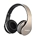 Fetta Wired On Ear Headphones with 3.5mm Audio Cable Wireless Stereo Bluetooth Headphones with Mic Protable Headsets Earphones for Smartphones,PC,Laptop,MP3 Player and More (Golden)