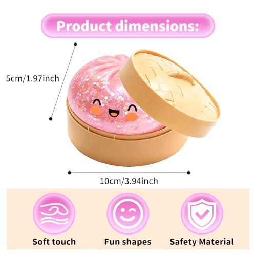 Glitter Squishy Dumpling, Glitter Squishy Dumpling Box, Adult Dumplings Squishy, Anxiety Relief, Adult Soft Squeeze Decompression Dough (1pc)