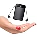 YPLANG Portable Charger Built in Two Cables Mini Power Bank Outdoors 9000mAh Ultra Slim High- Speed Charging External Battery Charger 3 Output & Dual Input with LCD Display for Android, iPhone, iPad(2.0) , Black (DS01)