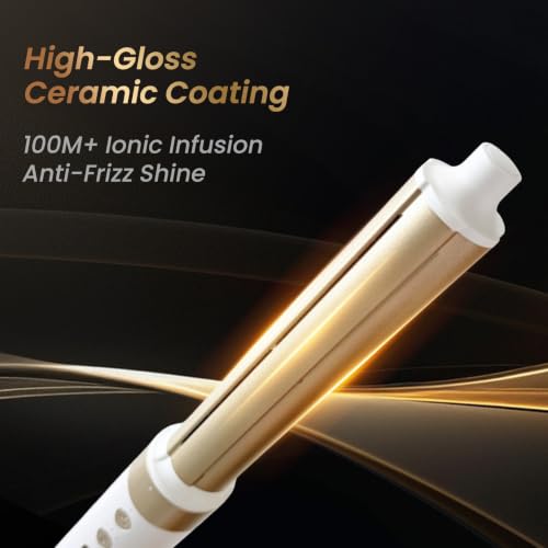 GLAMUP Dual Voltage 6-in-1 Hot Air Styler & Hair Dryer Brush, Long-Lasting & No Heat Damage, Patented Golden Temp, 110K RPM & Negative Ions for Frizz-Free Fast Drying, Curling, Volumizing & Diffusing, for Curly & Thick Hair,Gift Set