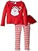 Mud Pie Baby Girls' Toddler Santa Skirt Set, Red, 5T