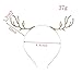 Wiipu Christmas Gift Hairbands Rhinestone Alloy Deer Horn Antler Shape Headbands(D908)